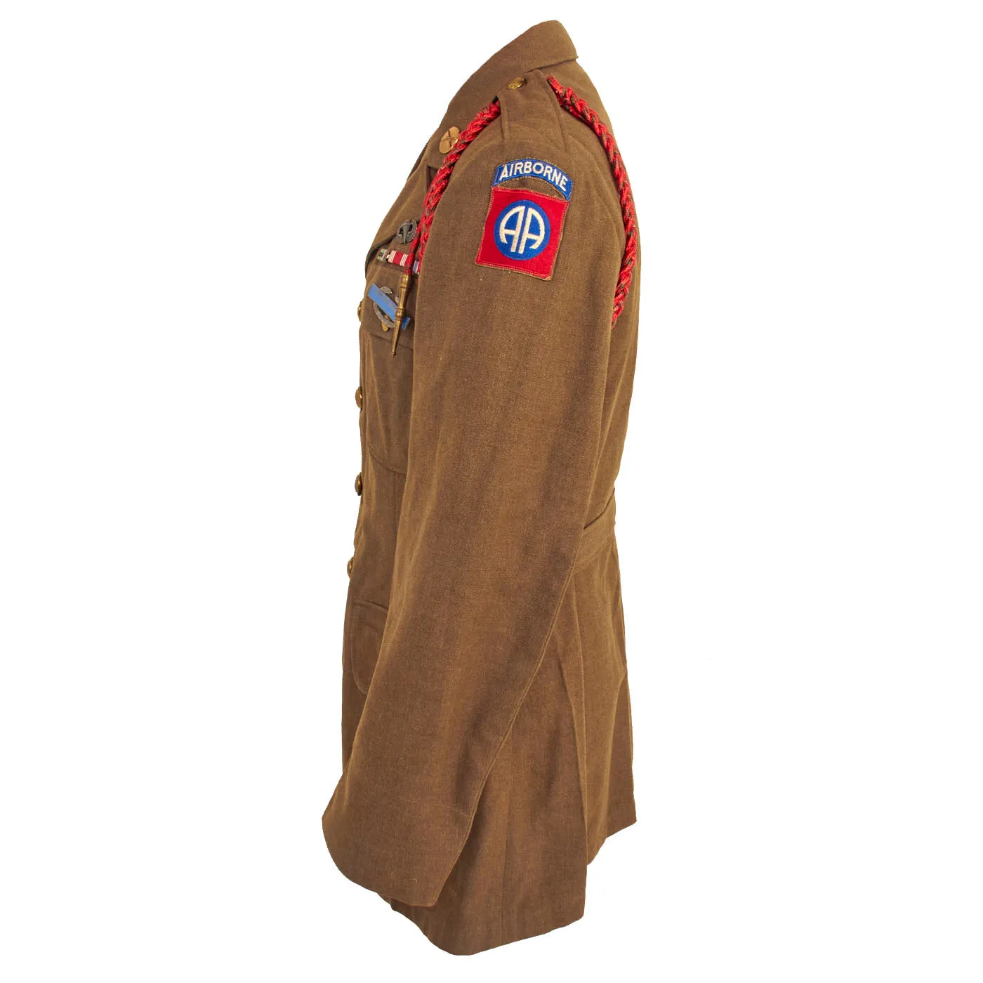 Original U.S. WWII Named 82nd Airborne , 1st Allied Airborne Class A Uniform Jacket - Pvt John W. Wachel, Wounded During Operation Market Garden
