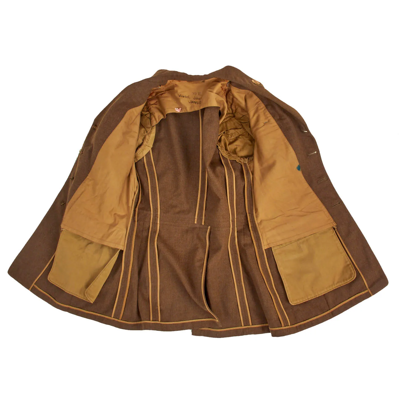 Original U.S. WWII Named 82nd Airborne , 1st Allied Airborne Class A Uniform Jacket - Pvt John W. Wachel, Wounded During Operation Market Garden