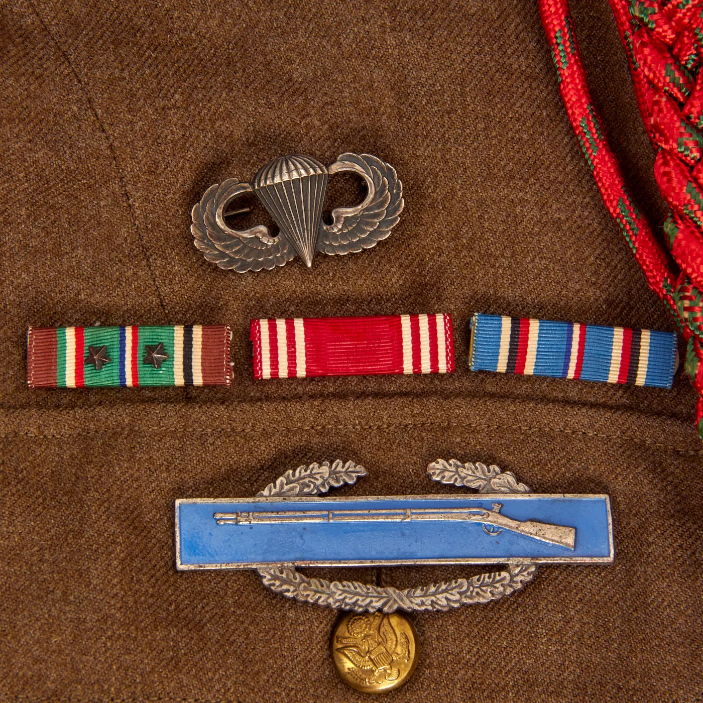 Original U.S. WWII Named 82nd Airborne , 1st Allied Airborne Class A Uniform Jacket - Pvt John W. Wachel, Wounded During Operation Market Garden