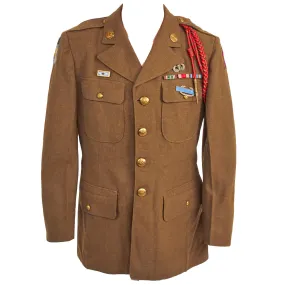 Original U.S. WWII Named 82nd Airborne , 1st Allied Airborne Class A Uniform Jacket - Pvt John W. Wachel, Wounded During Operation Market Garden