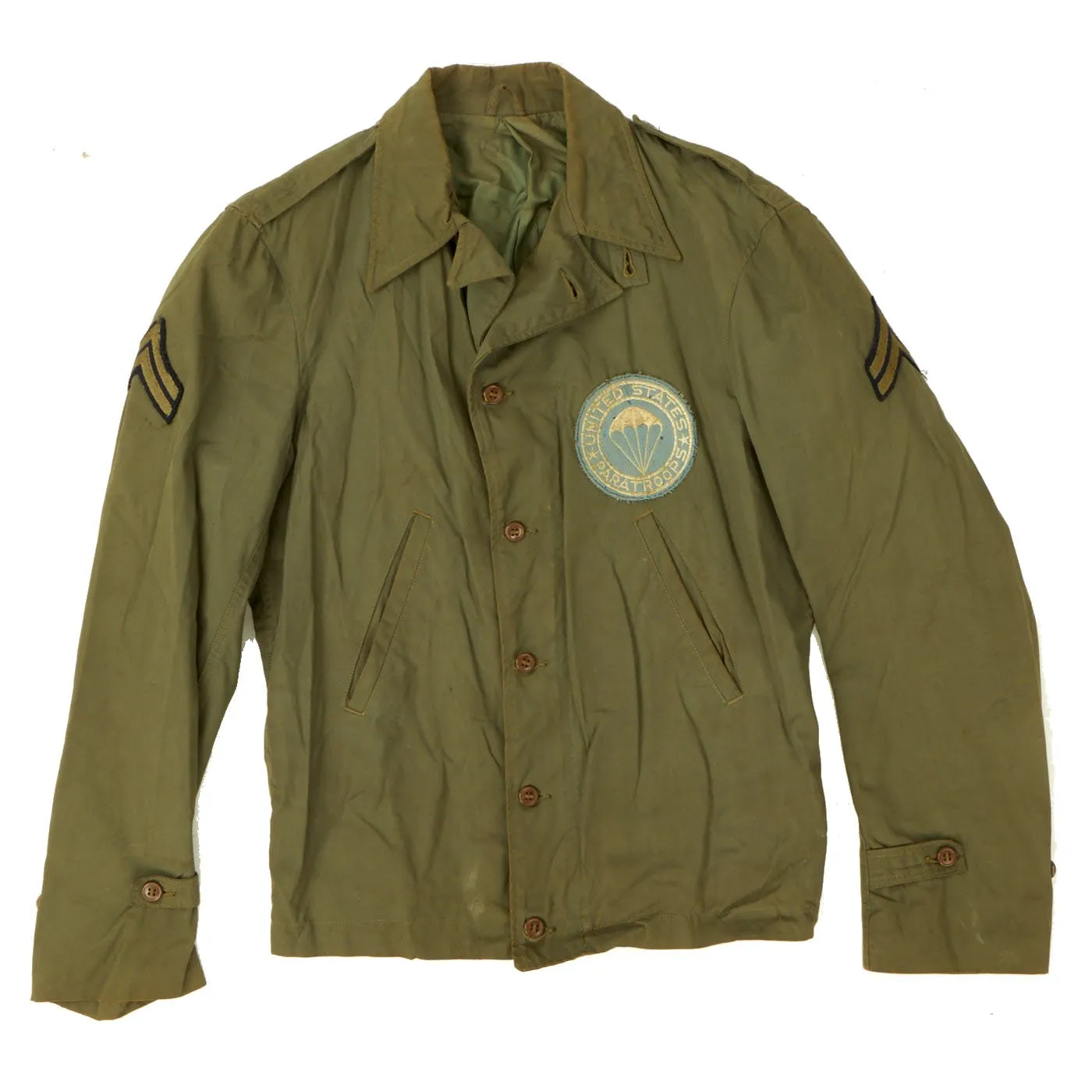 Original U.S. WWII Occupation Duty 11th Airborne Japanese Made M41 Jacket Clone with Paratroops Patch