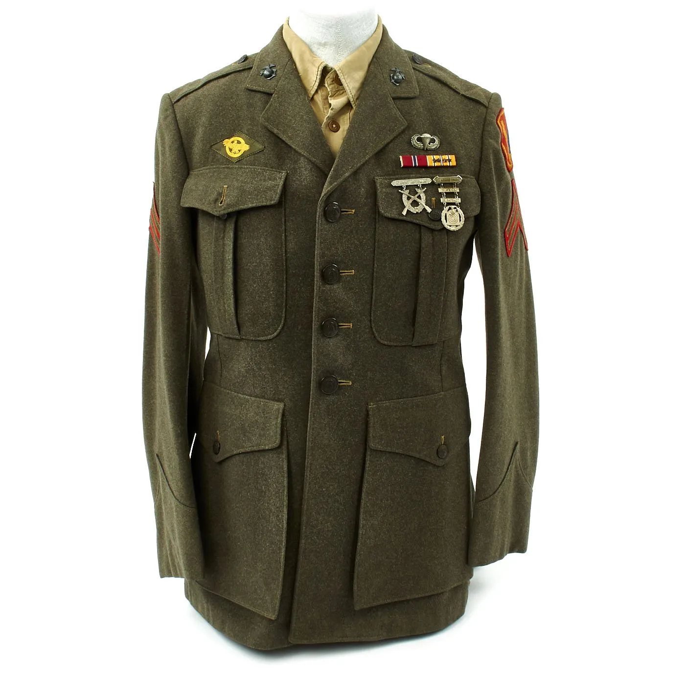 Original U.S. WWII USMC 2nd Parachute Battalion Paramarine Named Service A Uniform