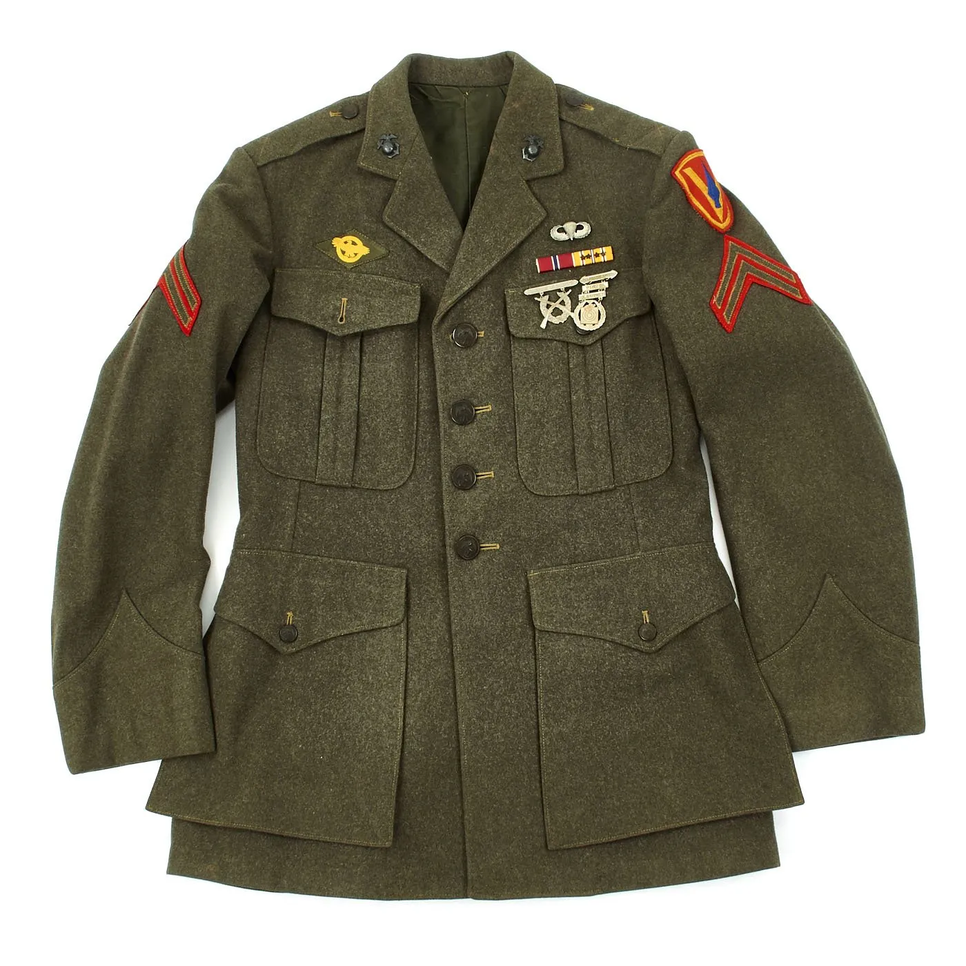 Original U.S. WWII USMC 2nd Parachute Battalion Paramarine Named Service A Uniform