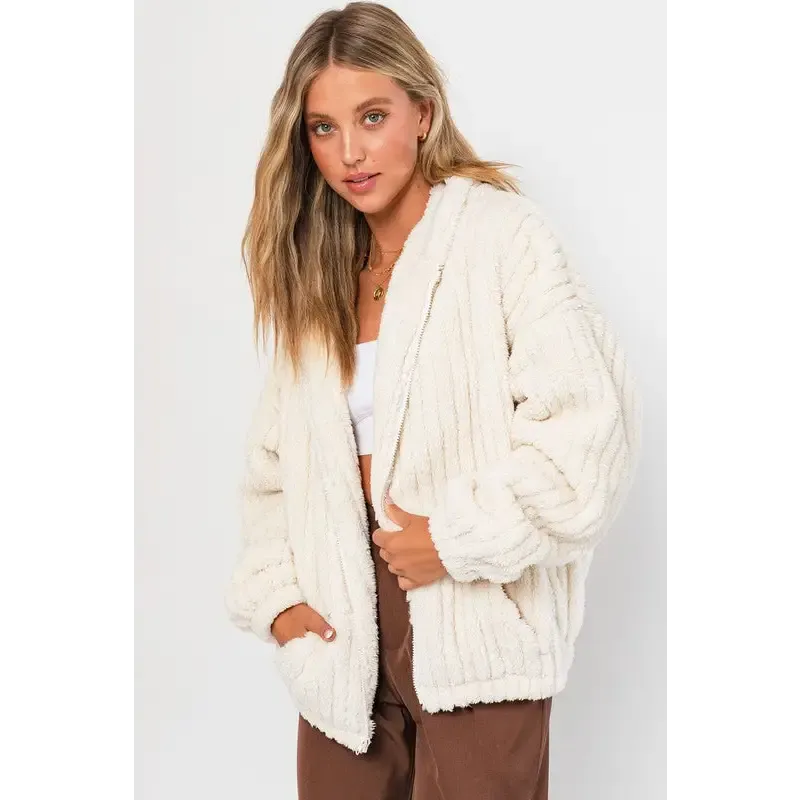 Oversized Fleece Hoodie Jacket