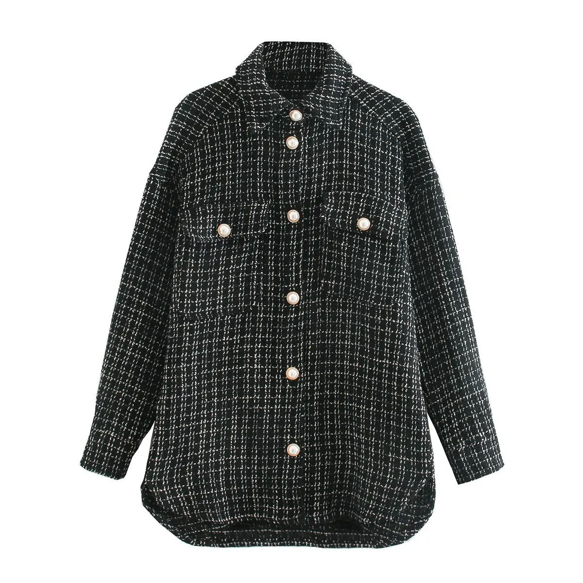 Pearls & Plaid Shacket