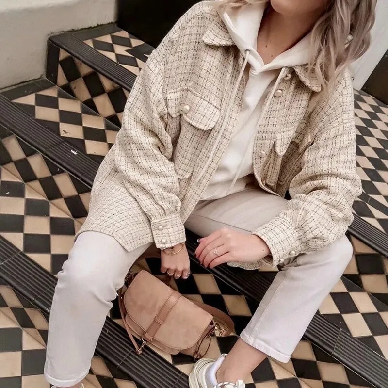 Pearls & Plaid Shacket