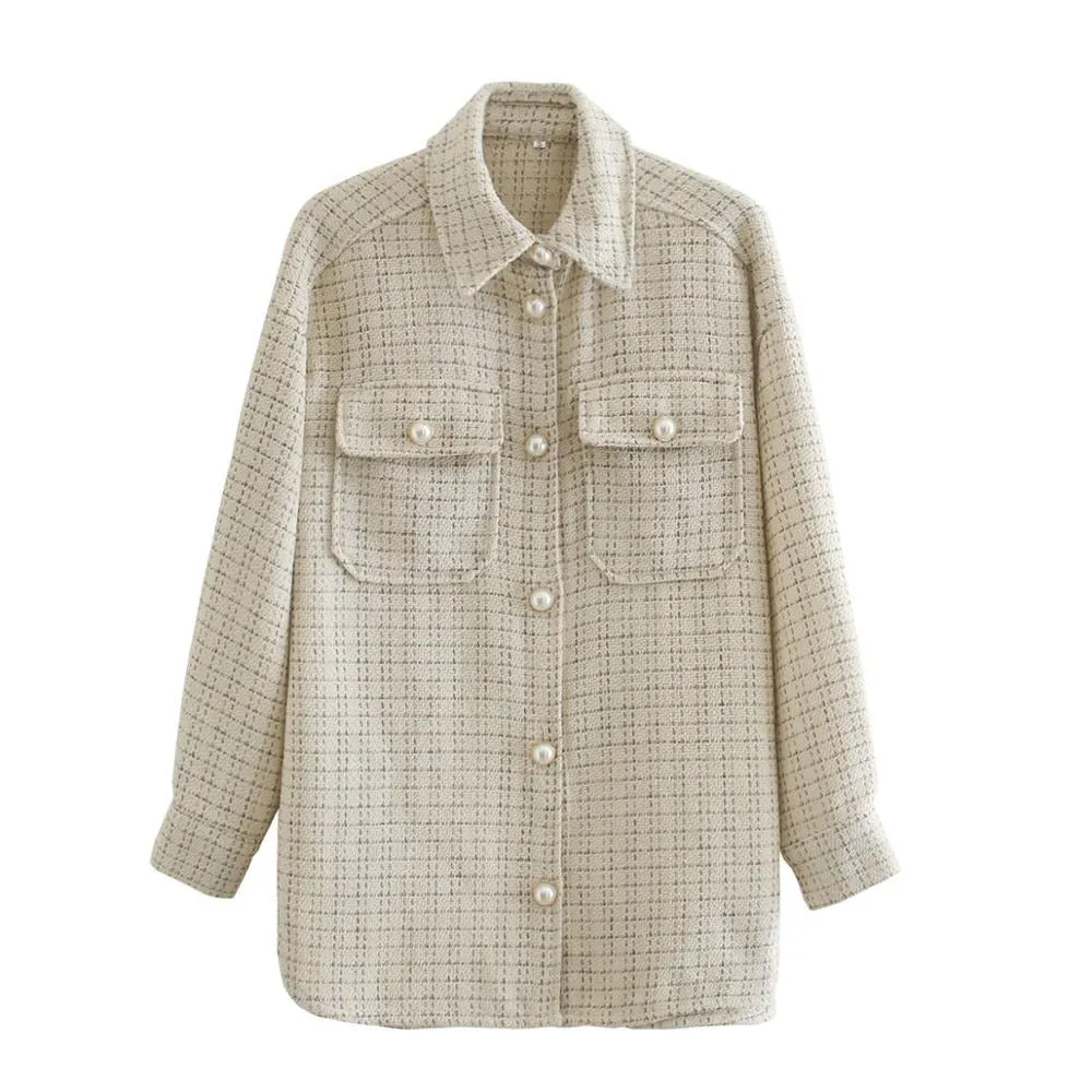 Pearls & Plaid Shacket