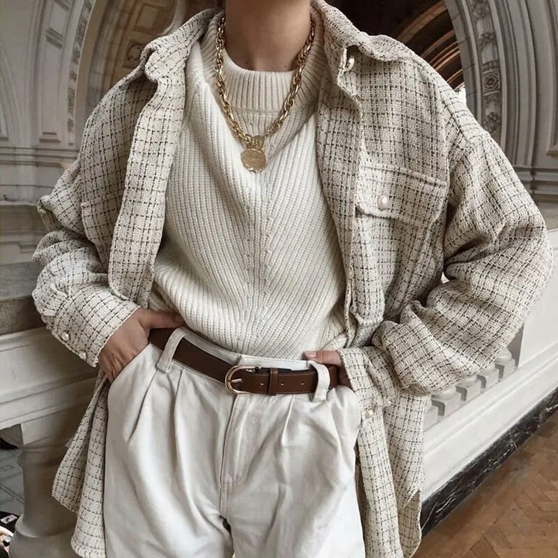 Pearls & Plaid Shacket