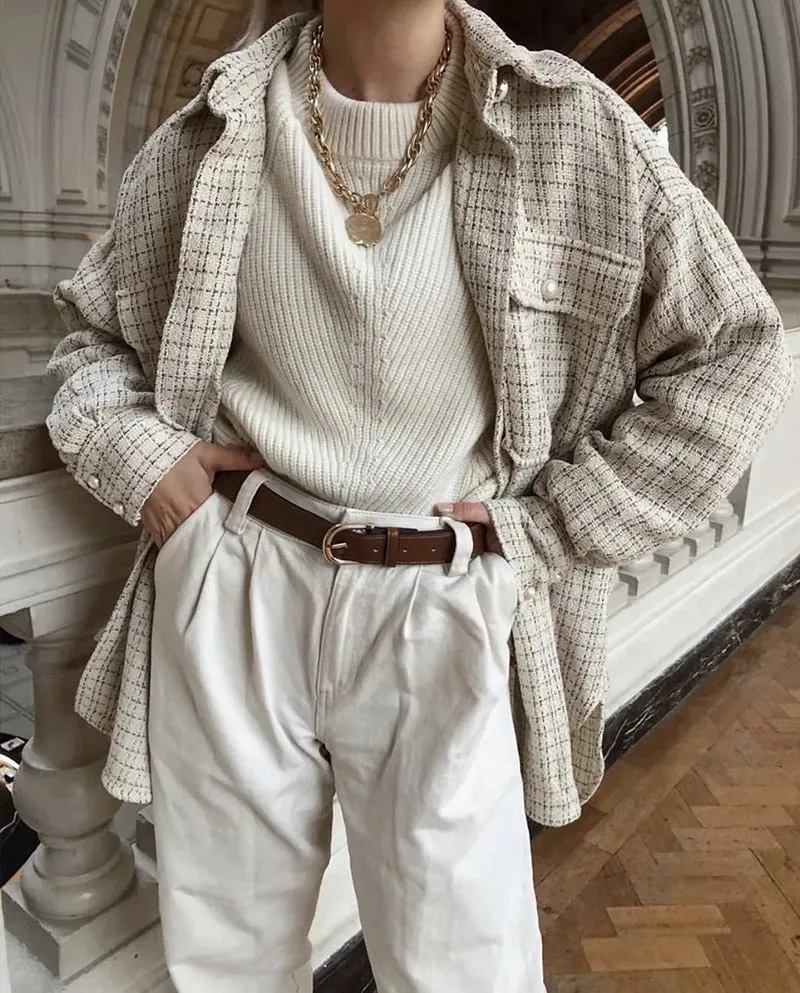 Pearls & Plaid Shacket