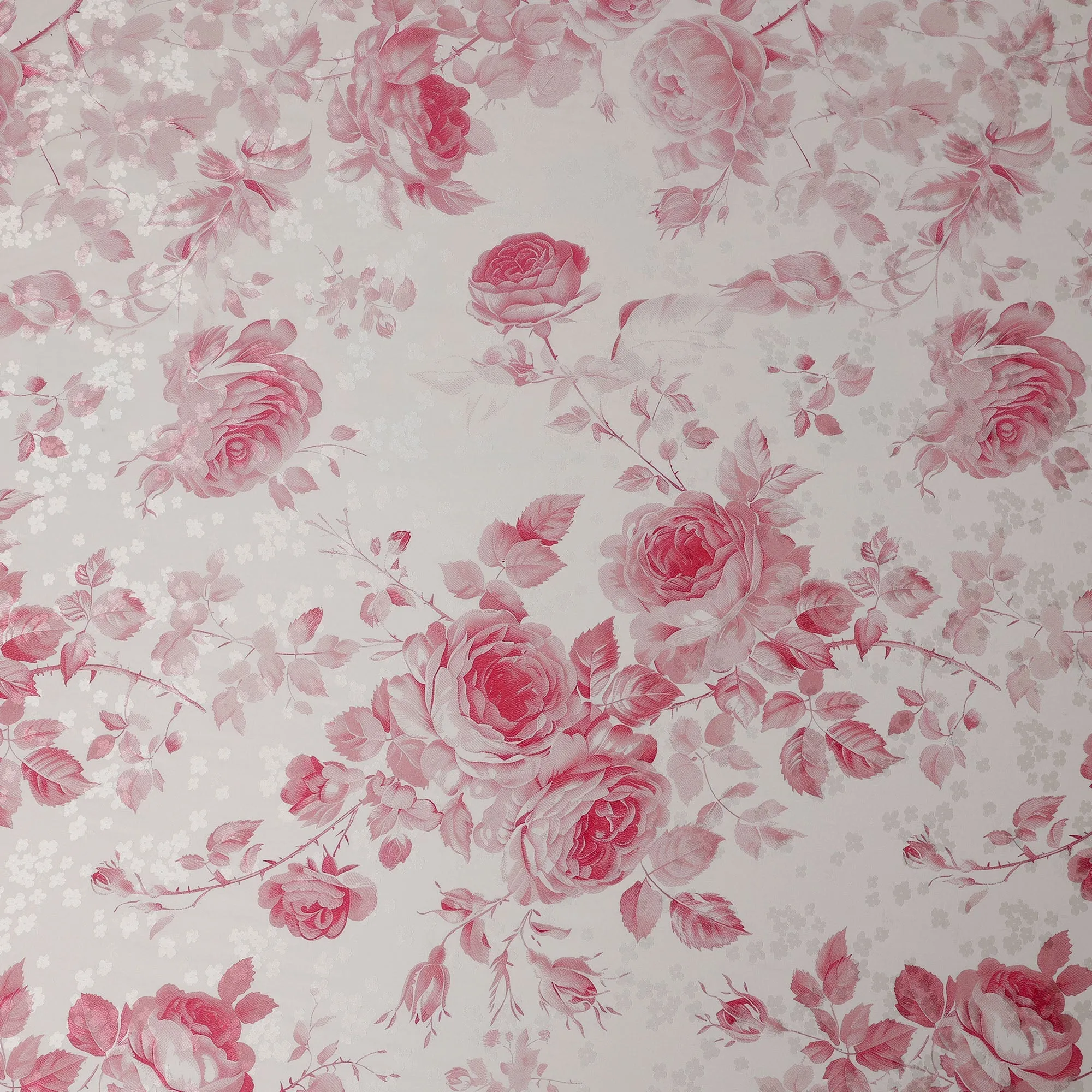 Pink Floral Print Pure Silk Satin Fabric, 140 cm Width, Made in Italy -D21163