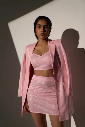 Pink Shiny Party wear Co-ord Set for women