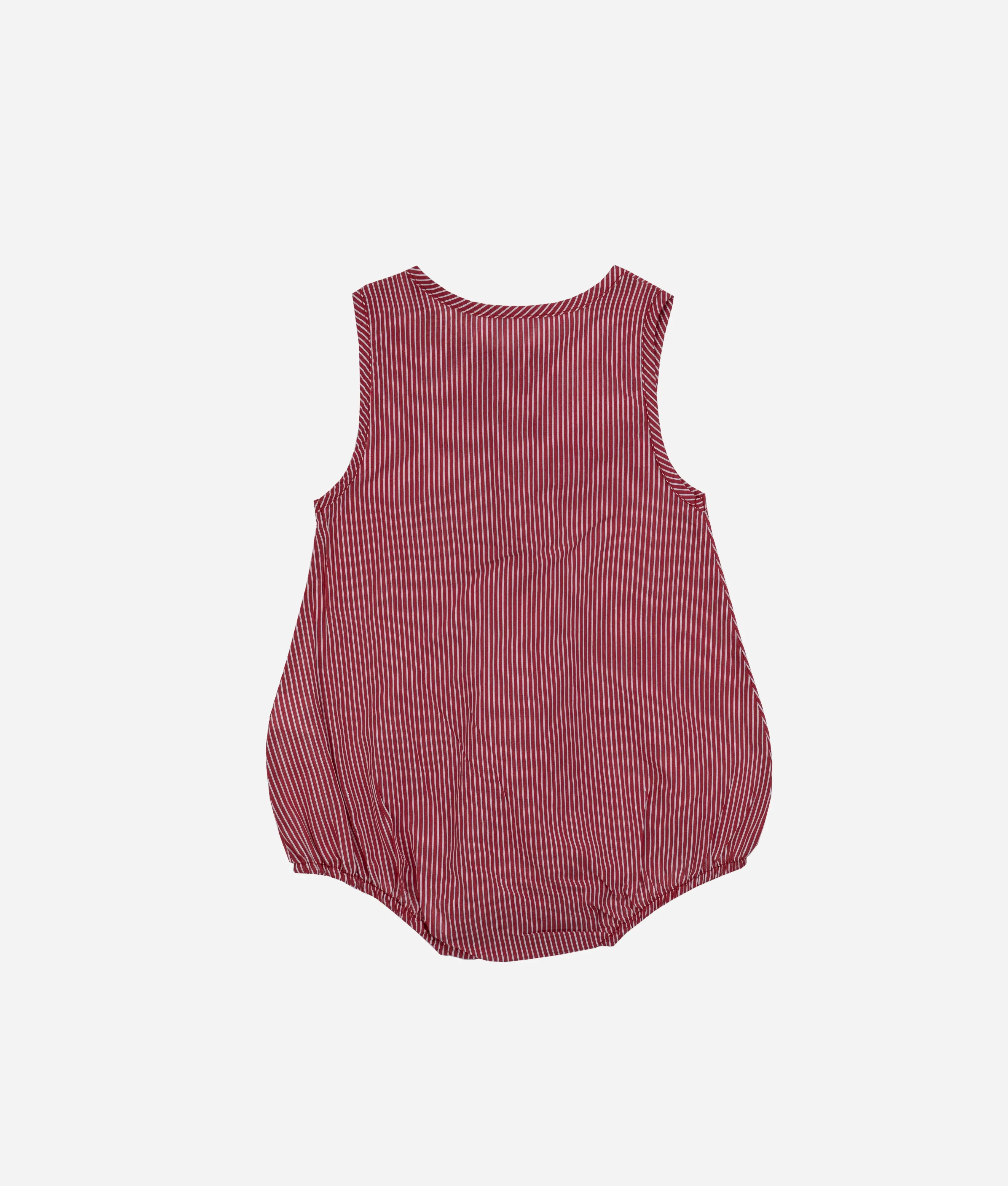 Pinstriped Baby Romper - Red