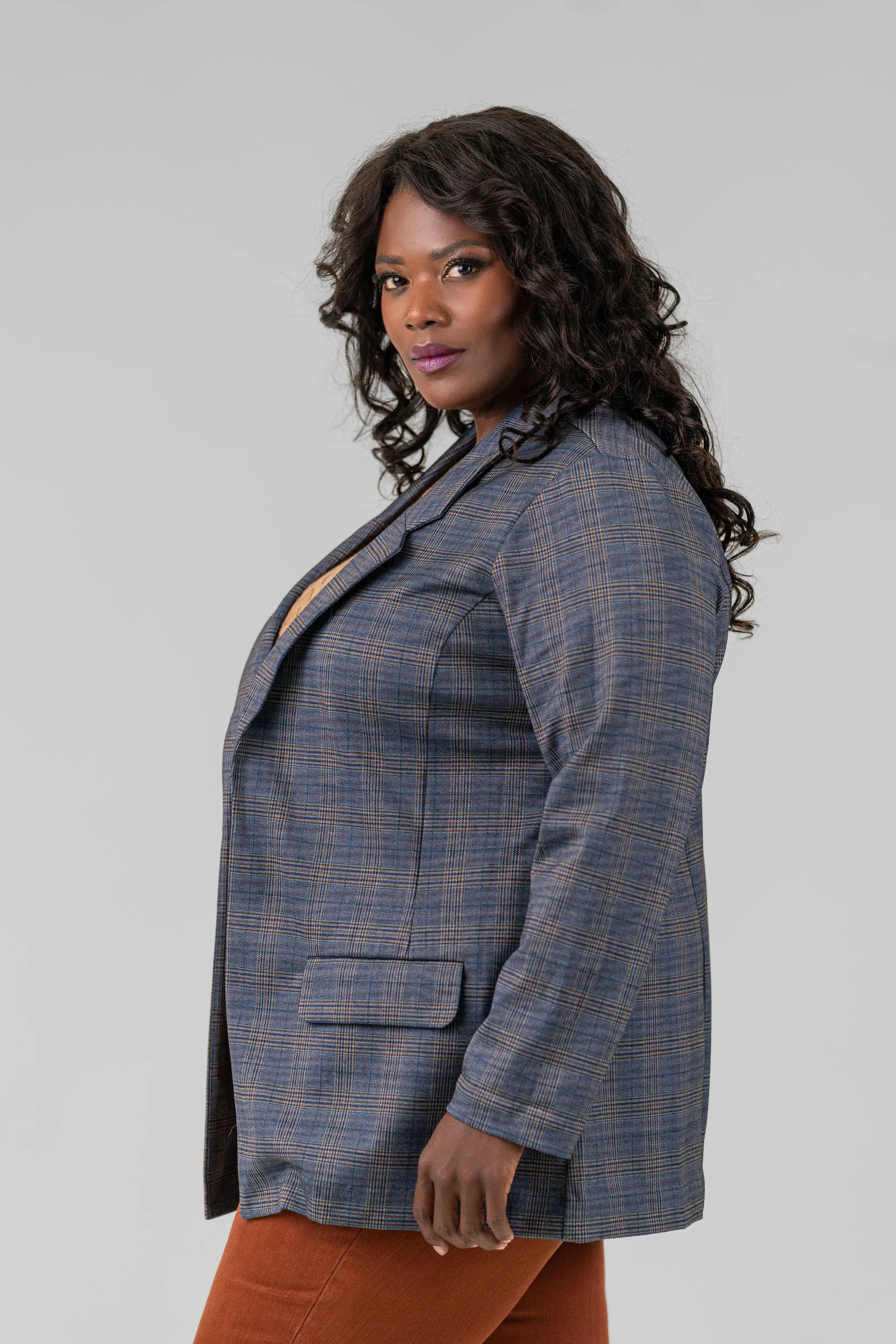PLAID BOYFRIEND BLAZER