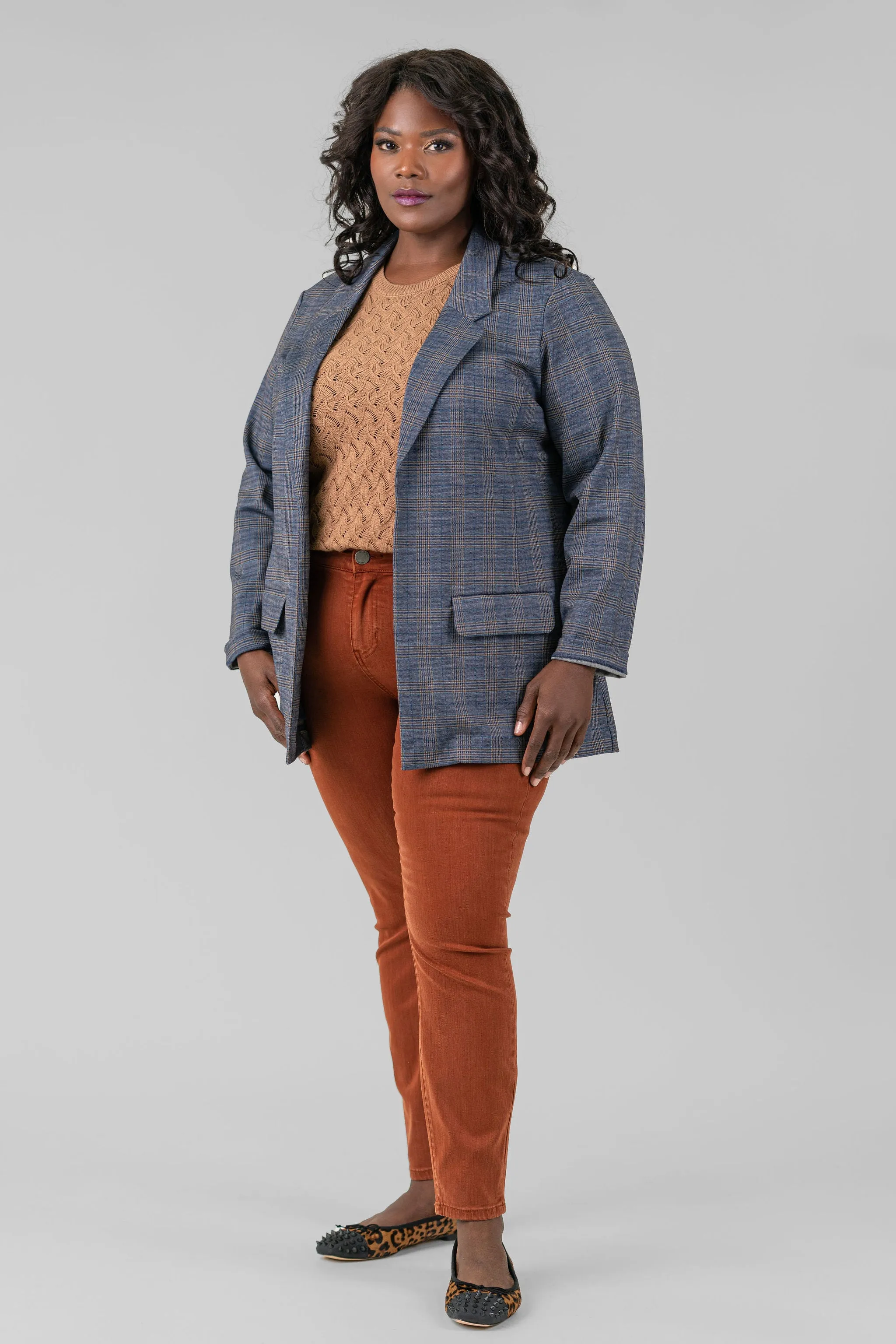 PLAID BOYFRIEND BLAZER