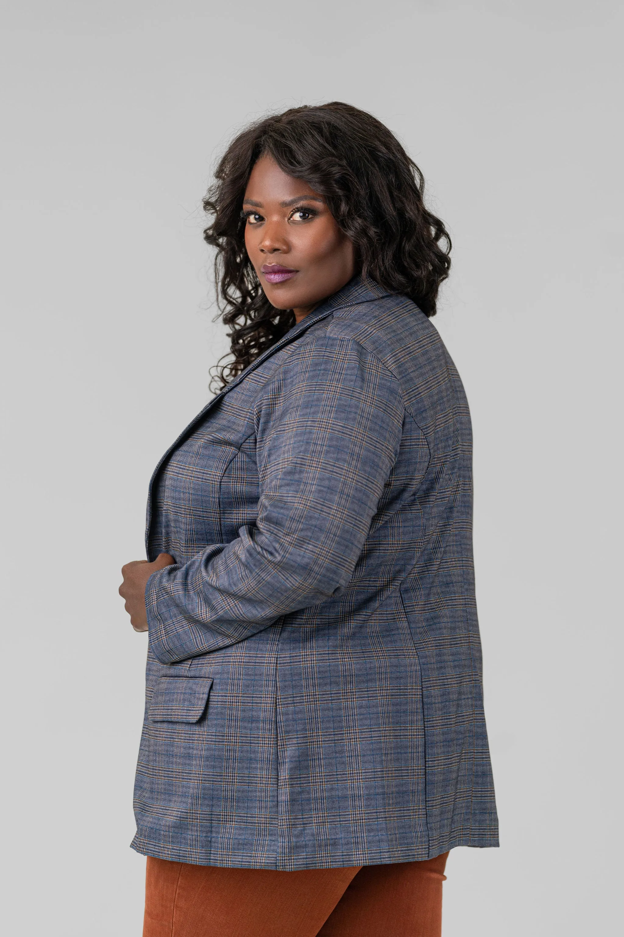 PLAID BOYFRIEND BLAZER