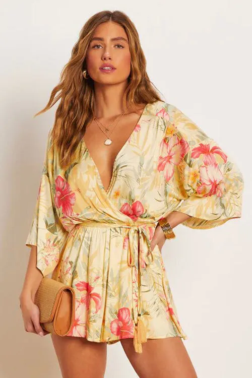 Power of Love Half Sleeve Printed Romper