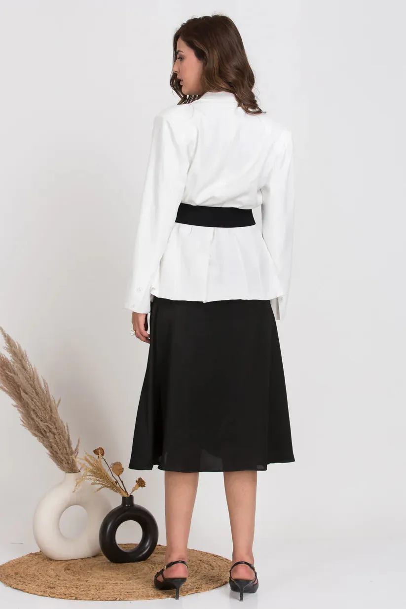 Regular Fit Women's office formals Solid White Blazer
