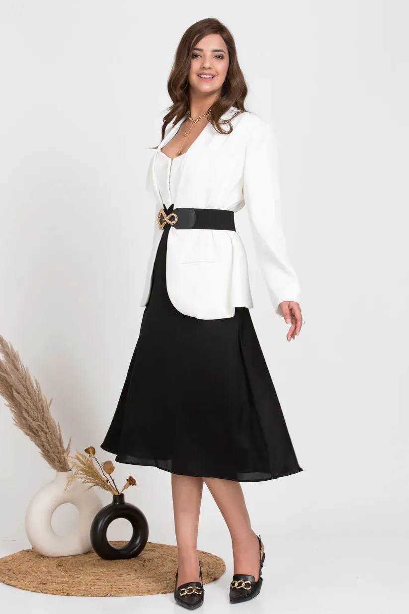Regular Fit Women's office formals Solid White Blazer