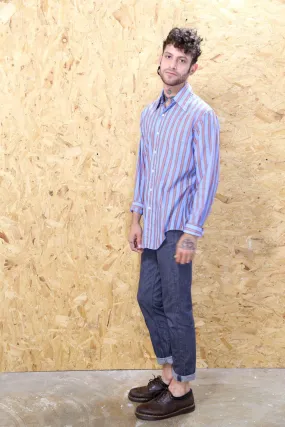 Retro Pastel Striped Dress Shirt