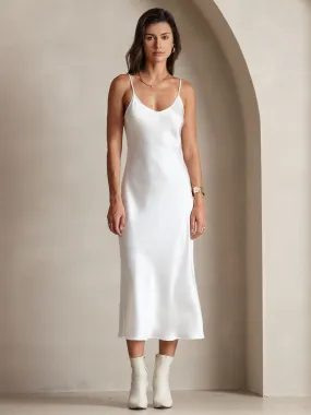 Robe Longue en Soie Pure avec Bretelles Spaghetti
