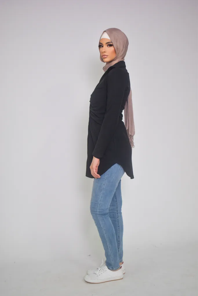 Rouched Knit Top