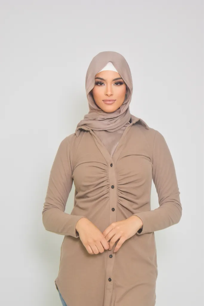 Rouched Knit Top