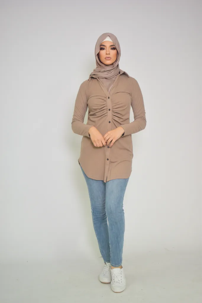 Rouched Knit Top