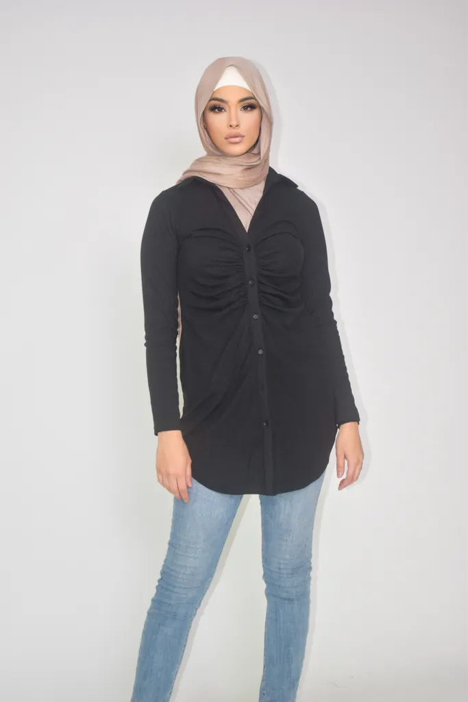 Rouched Knit Top