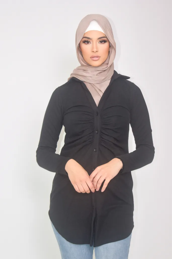 Rouched Knit Top