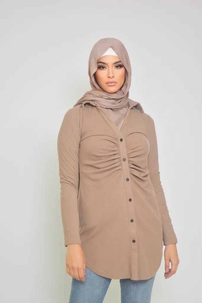 Rouched Knit Top