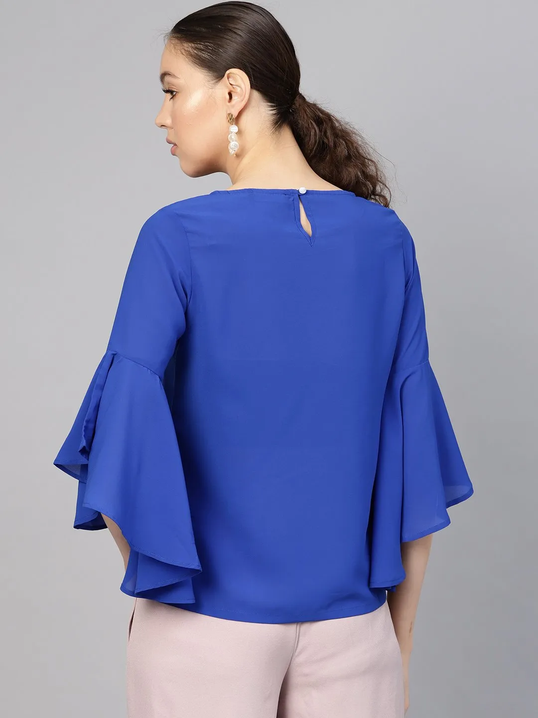 Royal Blue Pearl Studded Top