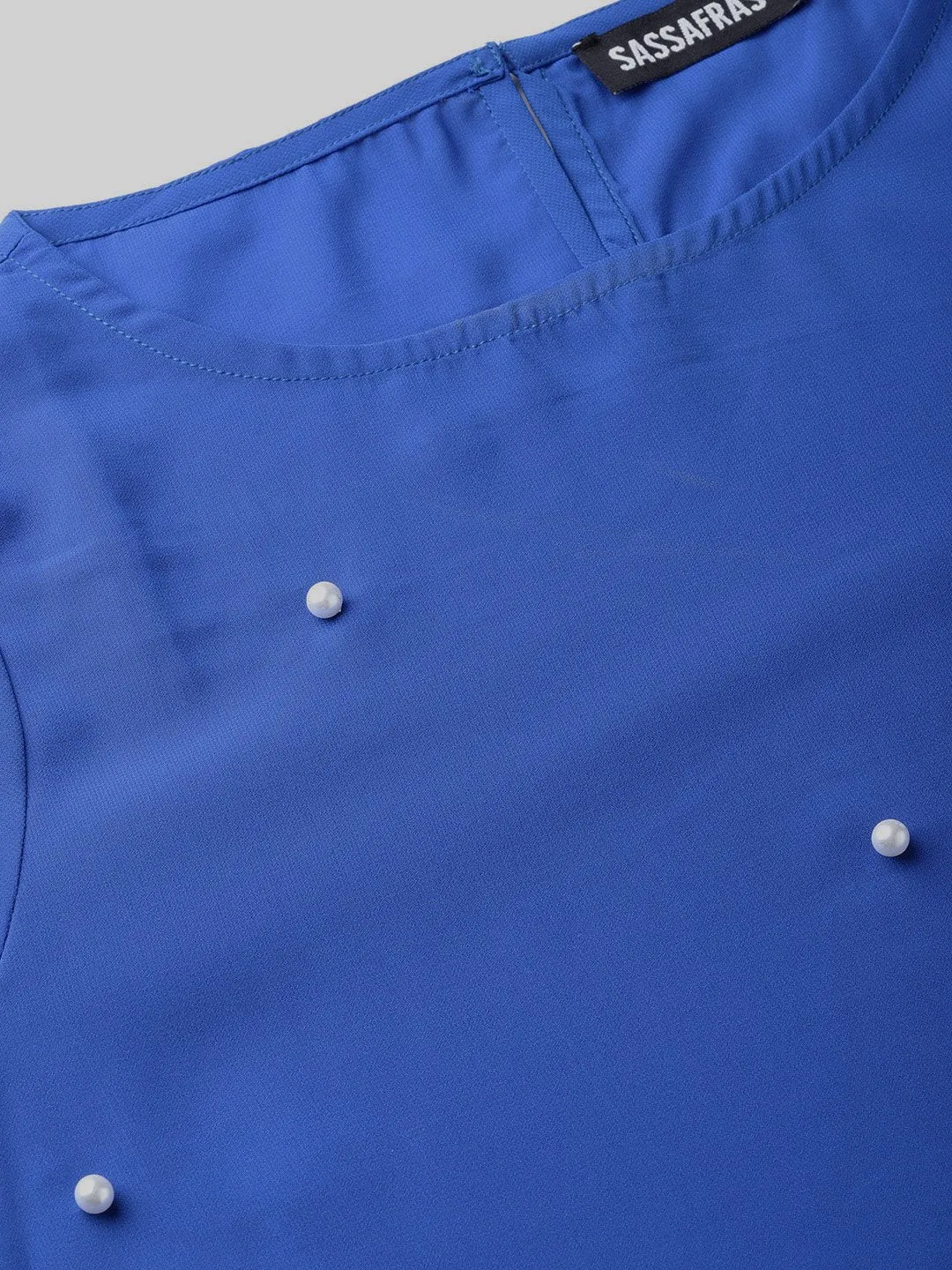 Royal Blue Pearl Studded Top