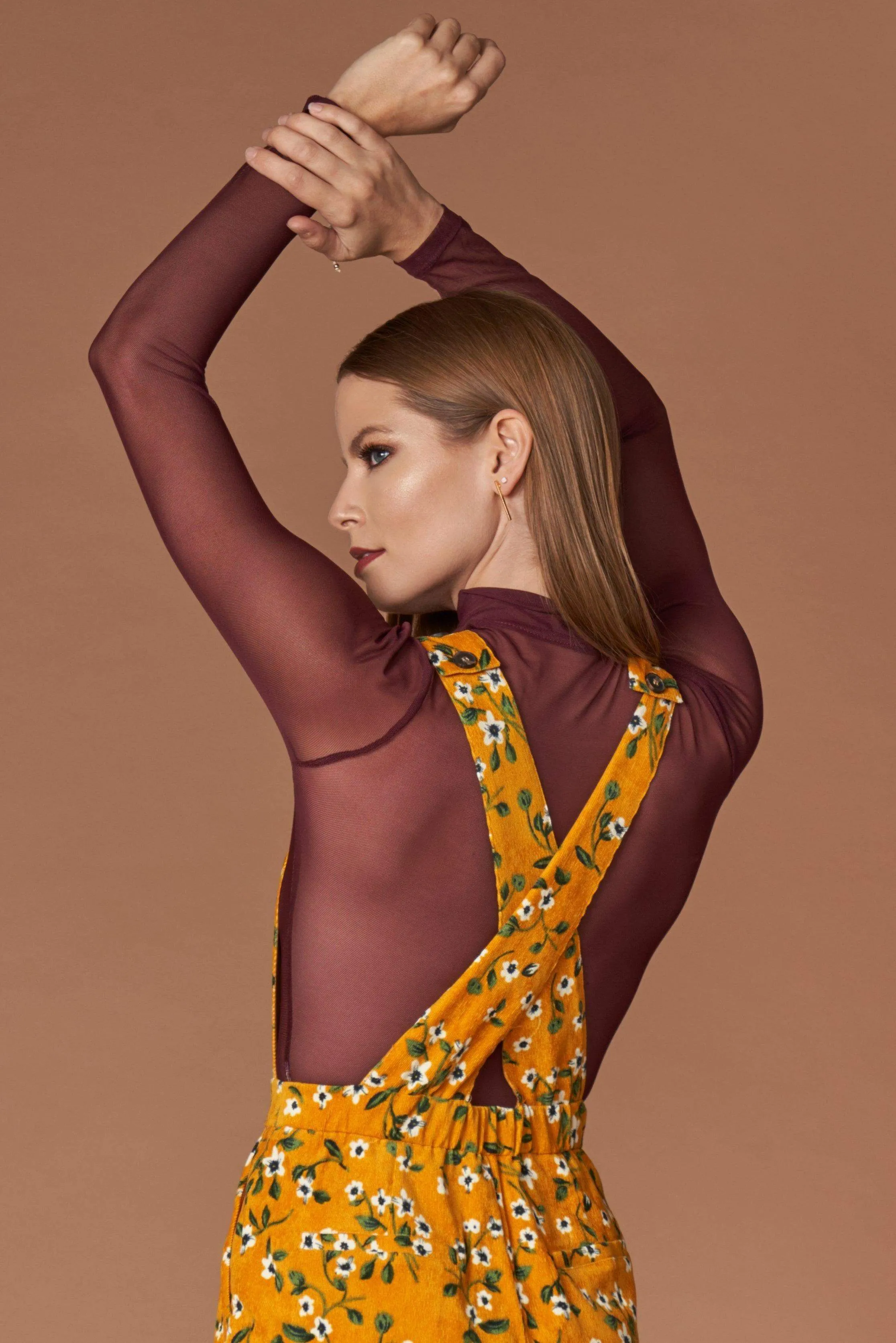 Sia Mustard Floral Print Jumpsuit