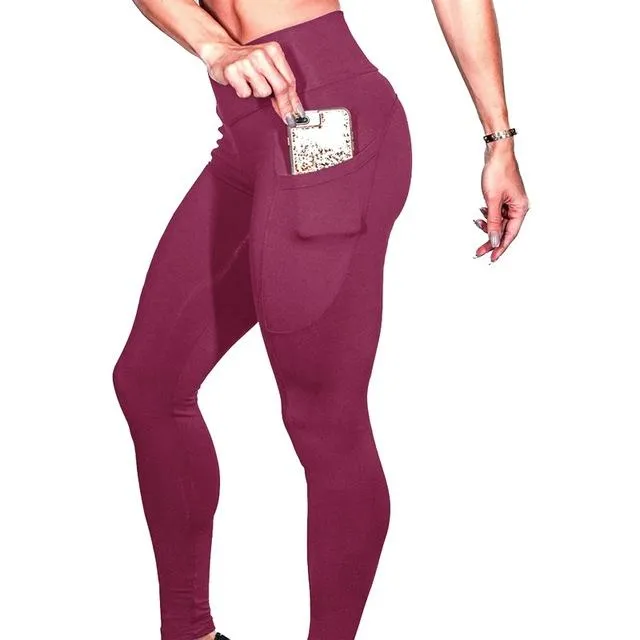 Side Pocket Yoga Pants Women Sport Fitness Legging