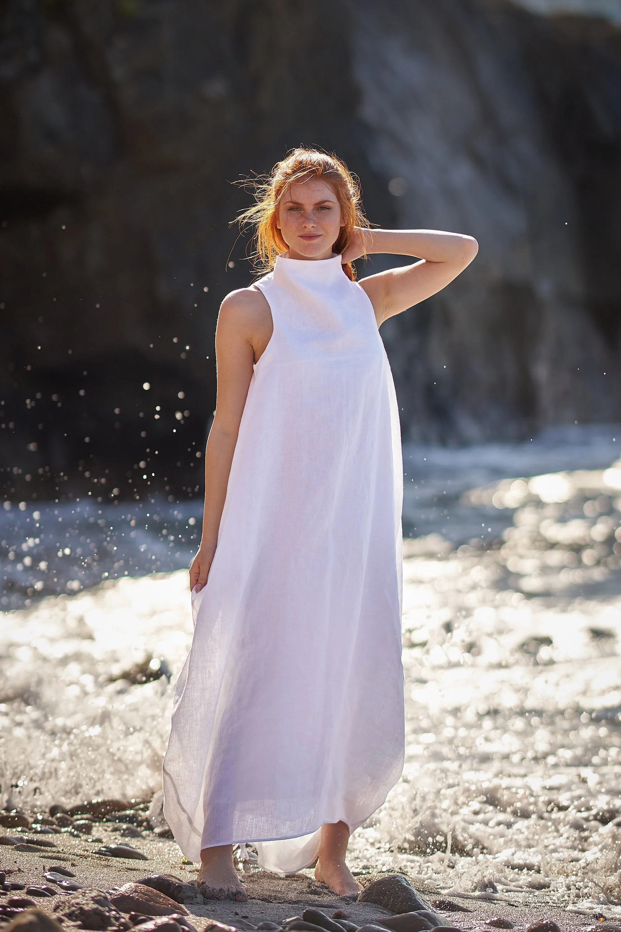 Sleeveless Maxi Linen Dress