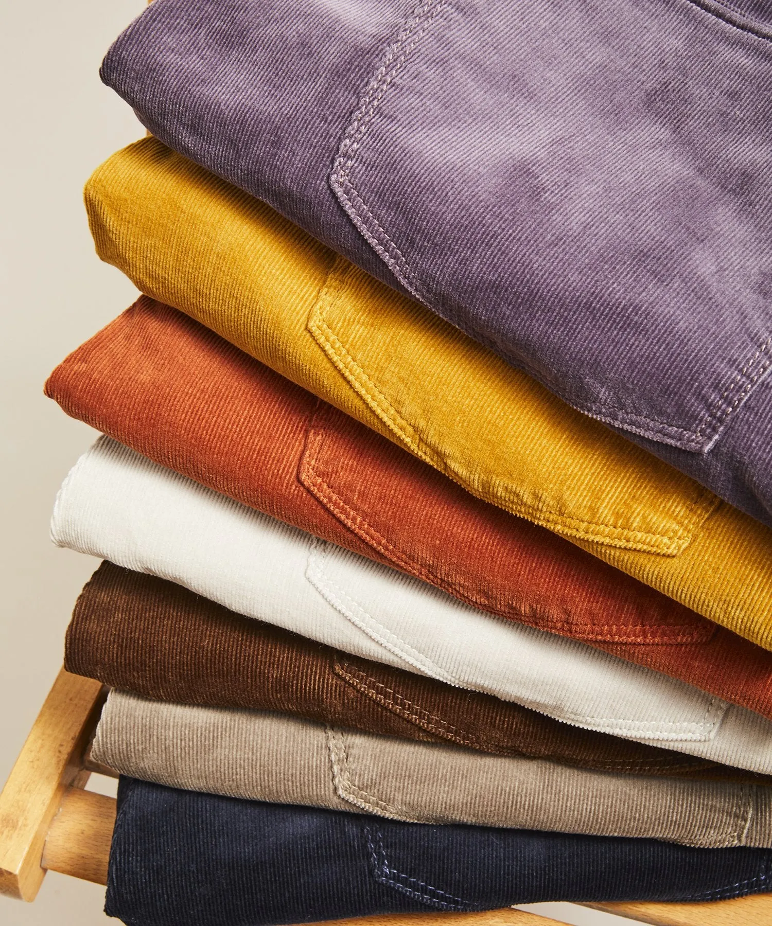 Slim Fit 5-Pocket Italian Stretch Cord in Copper