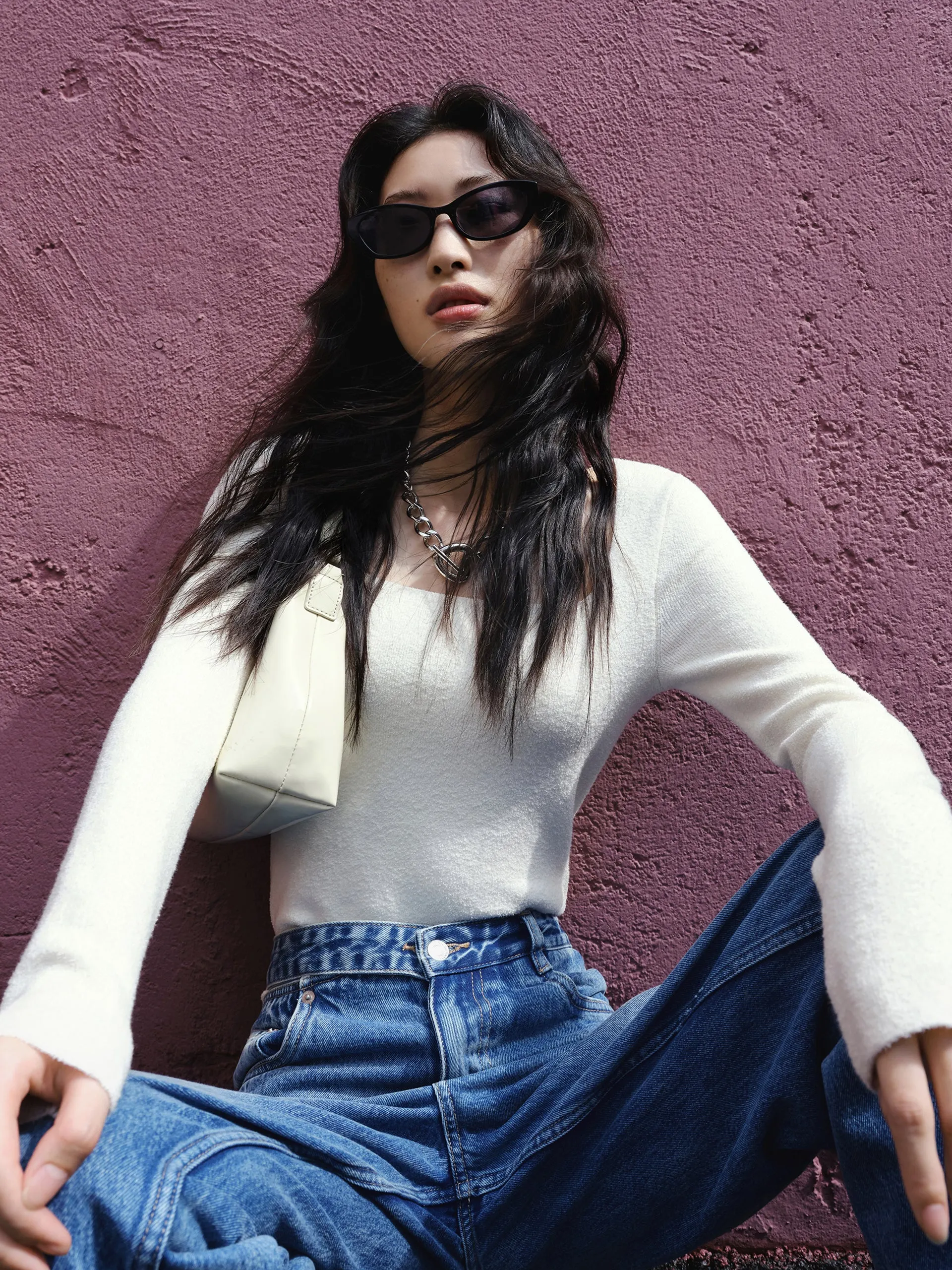 Square Neck Slim Fit Knit Top