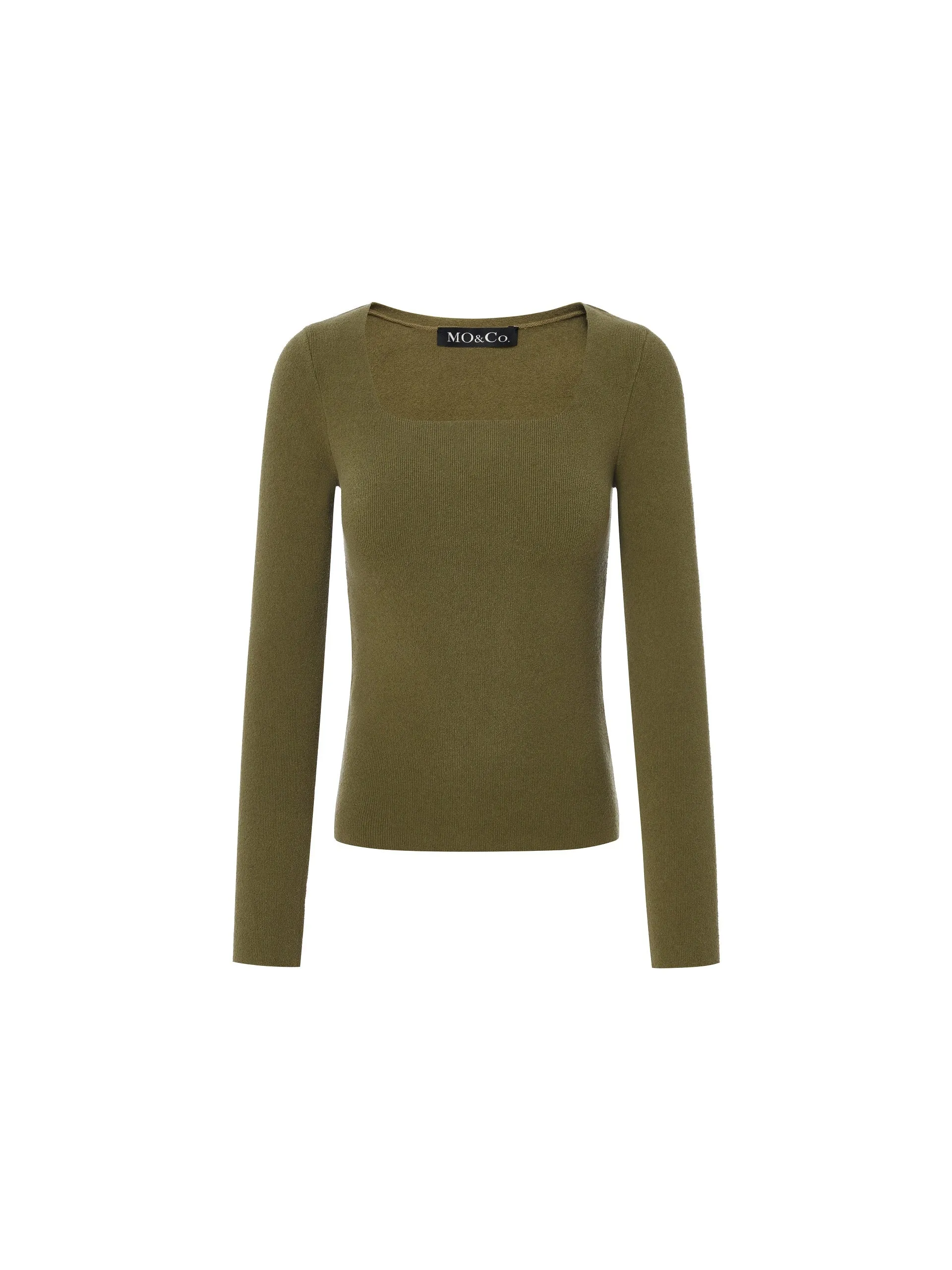 Square Neck Slim Fit Knit Top