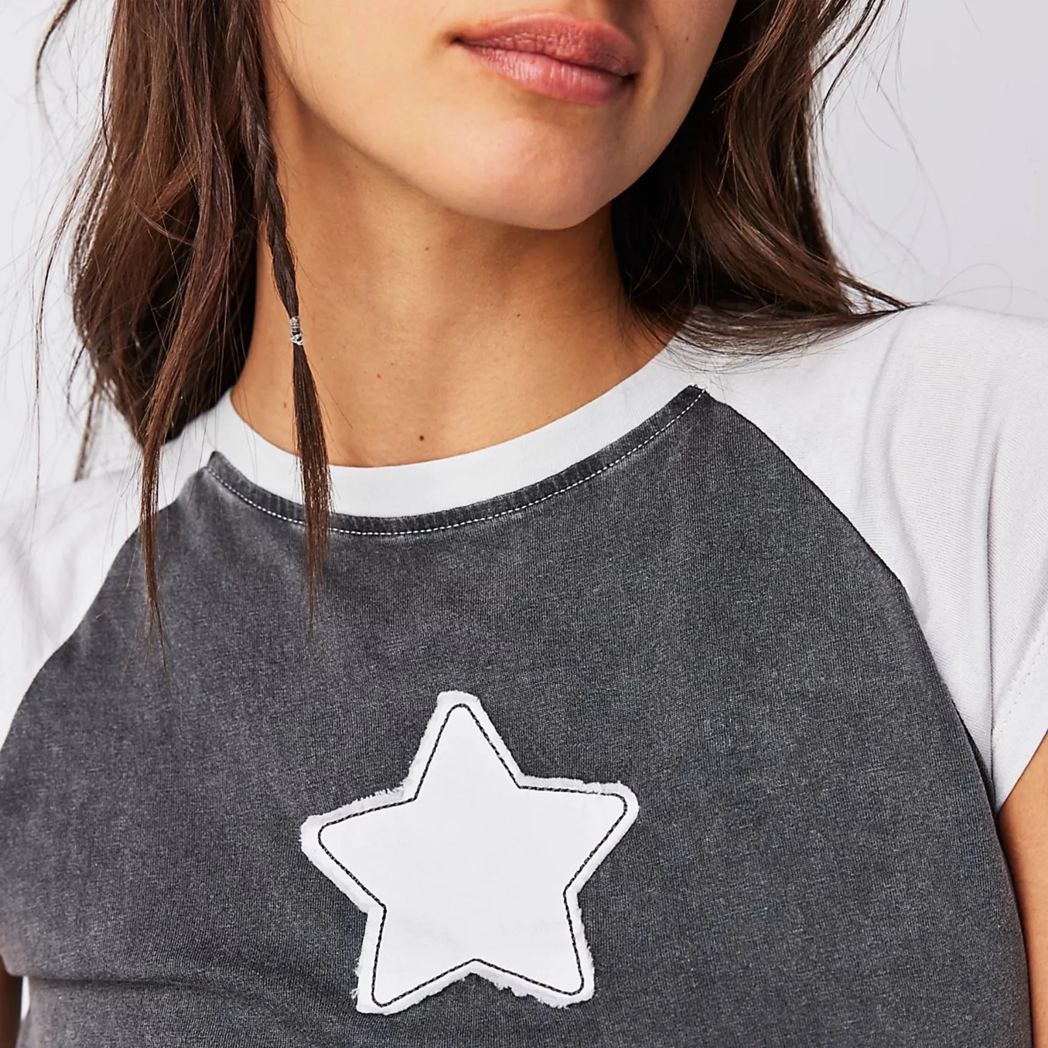 Stardom - Baby Tee - Black Snow & White