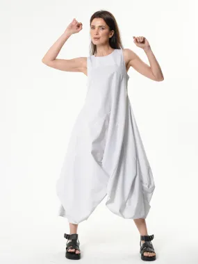 Striped Asymmetric Sleeveless Dress