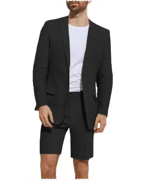 Summer 2 Pieces Casual Mens Suit (Blazer Shorts)