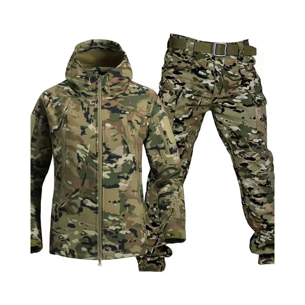 Tactical Fleece Jacket Lurker Shark Skin Outdoor Cycling Thickened Camouflage Clothing Set