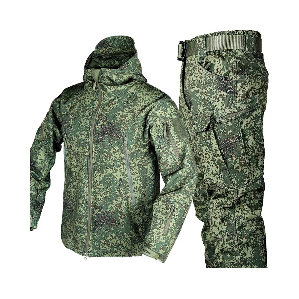 Tactical Fleece Jacket Lurker Shark Skin Outdoor Cycling Thickened Camouflage Clothing Set