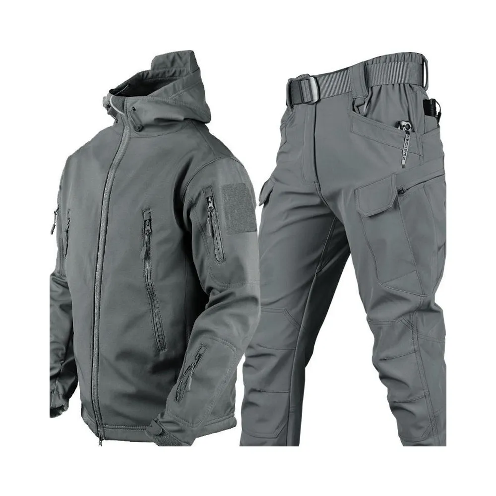 Tactical Fleece Jacket Lurker Shark Skin Outdoor Cycling Thickened Camouflage Clothing Set