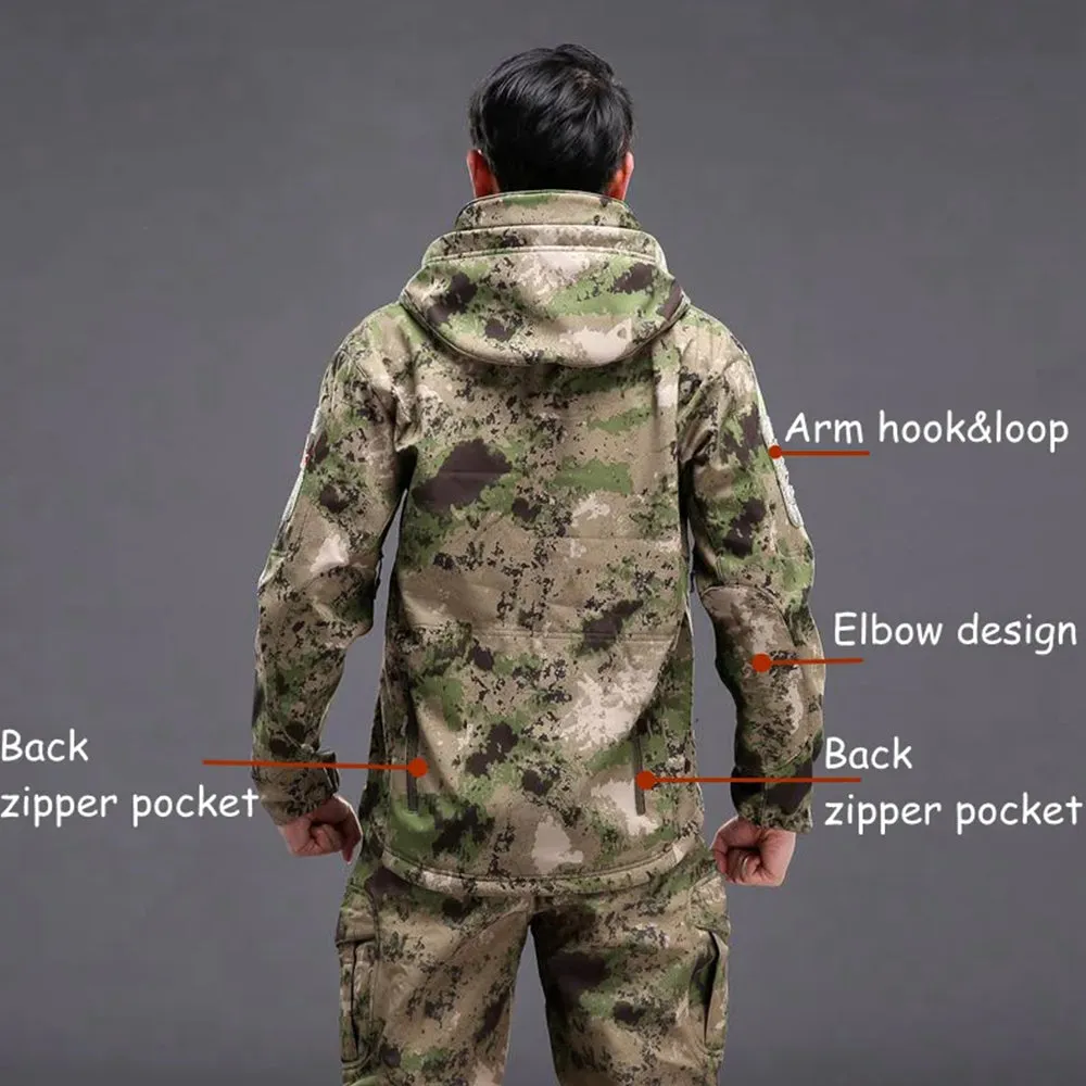 Tactical Fleece Jacket Lurker Shark Skin Outdoor Cycling Thickened Camouflage Clothing Set