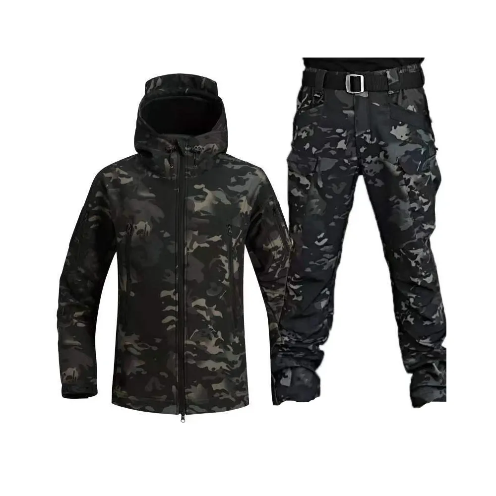Tactical Fleece Jacket Lurker Shark Skin Outdoor Cycling Thickened Camouflage Clothing Set