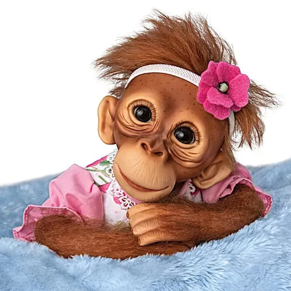 The Ashton-Drake Galleries Precious Poppy Poseable Lifelike Monkey Doll by Jane Baffi 12-inches