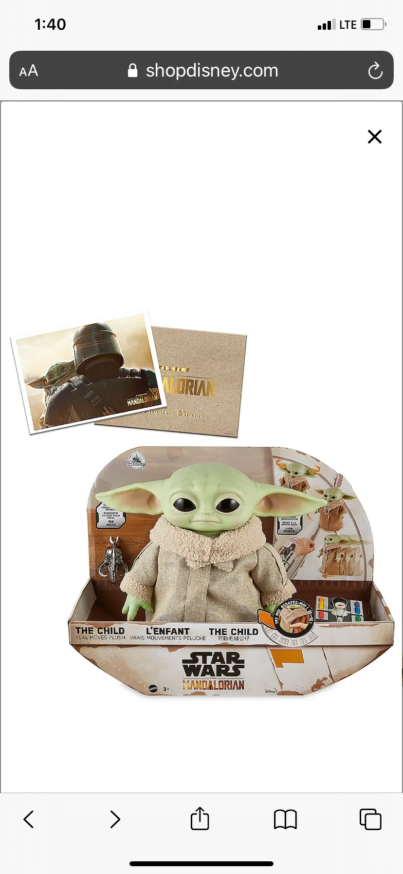 The Child Real Moves Plush by Mattel – Star Wars: The Mandalorian