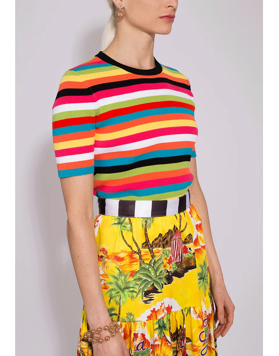 Tropical Print Tiered Skirt