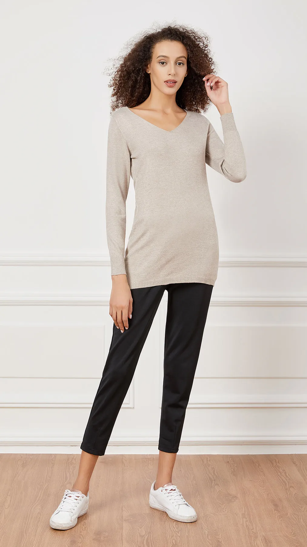 V Neck Knit Top